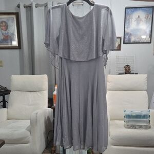 Shimmering Silver Women's Midi Dress